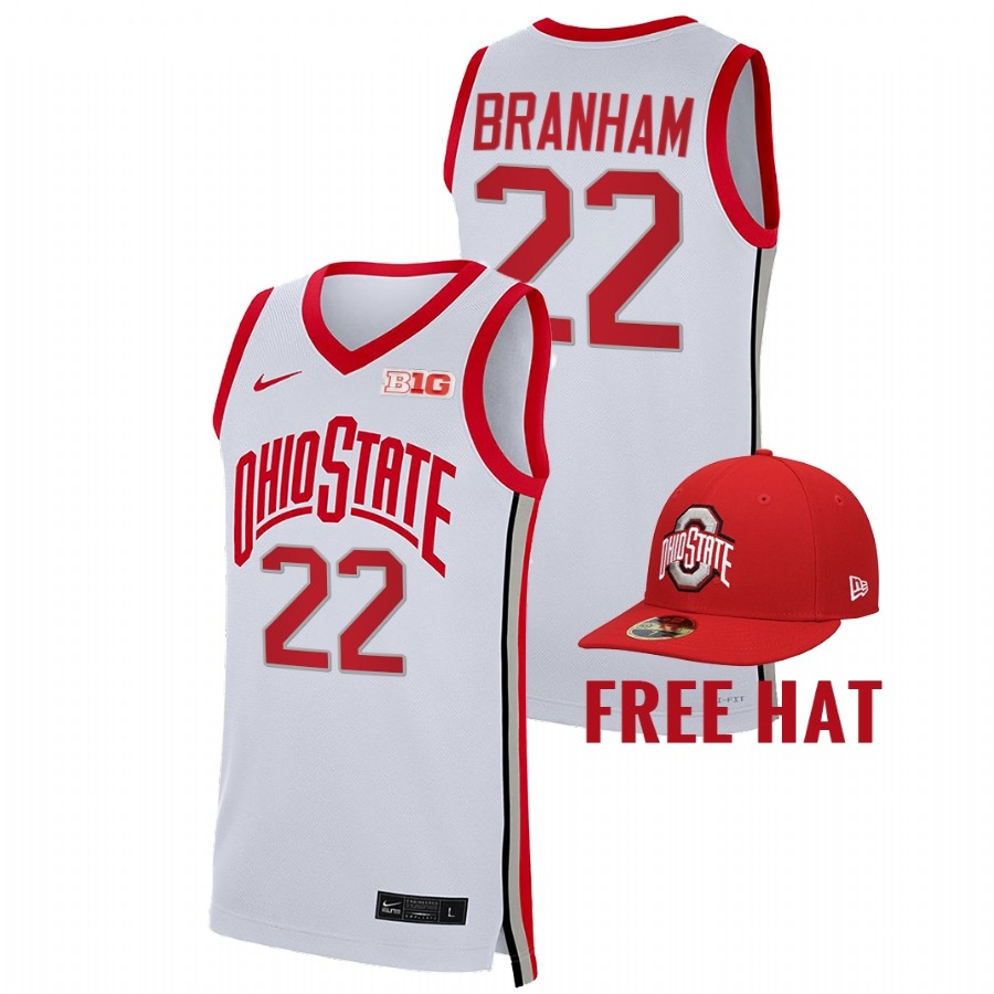 Ohio State Buckeyes Men's NCAA Malaki Branham #22 Branham 2021-22 Free Hat College Basketball Jersey YZG6849XE